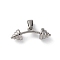 Anti-Tarnish 304 Stainless Steel Pendants, Dumbbell Charm, Stainless Steel Color, 28x10mm, Hole: 6x3mm