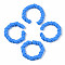 Polymer Clay Twist Rope Open Ring, for DIY Jewelry Making, Dodger Blue, 41~43x37~40x6.5~7.5mm