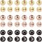 SUPERFINDINGS 60Pcs Rubber Hole Round Brass Beads Stopper Positioning Spacer Beads Slider Beads with Smooth Hole Solid Weight for Bracelet Necklace DIY Crafts Jewelry Earring Making, 4x3mm