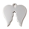 Non-Tarnish 304 Stainless Steel Pendants, Laser Cut, Wings Charm, Stainless Steel Color, 26x25x1mm, Hole: 4x2mm