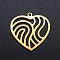 201 Stainless Steel Filigree Charms, Heart with Wavy, Golden, 22x22x1mm, Hole: 1.4mm
