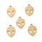 201 Stainless Steel Laser Cut Pendants, ET, Golden, 15x10x1mm, Hole: 1.5mm