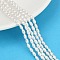 Electroplated Shell Pearl Beads Strands, Rice, Polished, White, 5x3mm, Hole: 0.8mm, about 81pcs/strand, 15.98''(40.6cm)