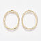Brass Open Back Bezel Pendants, For DIY UV Resin, Epoxy Resin, Pressed Flower Jewelry, Oval, Nickel Free, Real 18K Gold Plated, 27x20x1.5mm, Hole: 1x3mm