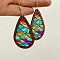 Colorful Acrylic Teardrop Dangle Earrings, Fan, 82mm