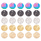 50Pcs 5 Colors 304 Stainless Steel Charms, Textured, Laser Cut, Flat Round, Mixed Color, 12x1mm, Hole: 1.4mm, 10pcs/color