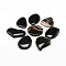 Natural Dyed & Heated Black Agate Pendants, Mixed Shapes, 30~61x22~52x5~7mm, Hole: 1.5~2mm