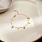 304 Stainless Steel & Round Synthetic Turquoise Charm Anklets, Golden, Star, 7-7/8 inch(200mm)