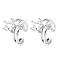 Rack Plating Brass Micro Pave Cubic Zirconia Cuff Earring, Cadmium Free & Lead Free, Long-Lasting Plated, Star, Platinum, 15.5x13x18mm