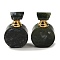 Natural Moss Agate Dropper Perfume Bottles, with Golden Tone 304 Stainless Steel Findings, SPA Aromatherapy Essemtial Oil Empty Bottle, 4.2x2.35~2.4x6.1cm