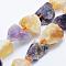 Rough Natural Amethyst and Citrine Beads Strands, Nuggets, 18~37x12~30mm, Hole: 2mm, about 16~17pcs/strand, 16.5 inch~17.3 inch(42~44cm)