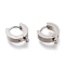 Tarnish Resistant 201 Stainless Steel Huggie Hoop Earrings Findings, with Vertical Loop, with 316 Surgical Stainless Steel Earring Pins, Ring, Stainless Steel Color, 12x11x3mm, Hole: 1.4mm, Pin: 1mm