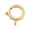 Brass Spring Ring Clasps, Rack Plating, Nickel Free, Real 18K Gold Plated, 21x18x2.5mm, Hole: 2.5mm