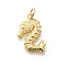 Brass Pendants, with Jump Ring, Long-Lasting Plated, Lead Free & Cadmium Free, Sea Horse Charms, Real 18K Gold Plated, 21x12.5x2.5mm, Hole: 3.5mm