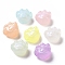 Luminous Acrylic Beads, Glitter Beads, Glow in the Dark, Cat Paw Print, Mixed Color, 16x18x12.5mm, Hole: 2.5mm, about 205pcs/500g