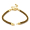 Nylon Cords Bracelet Makings Fit for Connector Charms, with Brass Findings and 304 Stainless Steel Lobster Claw Clasps, Long-Lasting Plated, Dark Goldenrod, 6-1/2~6-3/4 inch(16.5~17cm), Hole: 1.8mm