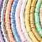 10 Strands 10 Colors Handmade Polymer Clay Beads Strands, for DIY Jewelry Crafts Supplies, Disc/Flat Round, Mixed Color, 4x1mm, Hole: 1mm, 1 strand/color