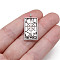 Tibetan Style Alloy Pendants, Rectangle with Tarot Pattern, Antique Silver, 2.6x1.3cm