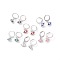 Brass Hoop Earrings, with Micro Pave Cubic Zirconia and Enamel, Evil Eye, Platinum, Mixed Color, 21mm, pin: 0.9mm