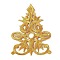 Floral Pattern Polyester Computerized Embroidery Iron on/Sew on Patches, Ethnic Style Metallic Thread Embroidery Appliques, with Adhesive Back, Gold, 120x90x1.5mm