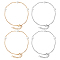 4Pcs 2 Colors Acrylic Pearl Beaded Bracelets Set for Girl Women, 304 Stainless Steel Bracelets, Mixed Color, 7-1/8 inch(180mm), 2pcs/color
