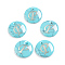 Synthetic Turquoise Charms, with Plastic Letter, Flat Round, Letter.P, 15x2mm, Hole: 1.5mm