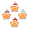 Eco-Friendly Zinc Alloy Pendants, with Enamel, Cadmium Free & Nickel Free & Lead Free, Star with Nightcap, Light Gold, Mixed Color, 18.5x16x2mm, Hole: 2mm