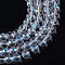 Electroplate Glass Beads Strands, Rainbow Plated, Round, Clear AB, 7.5x8.5mm, Hole: 1mm, about 100~104pcs/strand, 70~74cm
