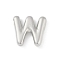 Rack Plating Brass Pendants, Long-Lasting Plated, Lead Free & Cadmium Free, Platinum, Letter W, 17x18.5x4mm, Hole: 1.8mm
