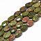 Natural Unakite Bead Strands, Faceted, Oval, 8x6x4mm, Hole: 1mm, about 26pcs/strand, 7.8 inch