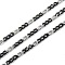 304 Stainless Steel Figaro Chains, Unwelded, with Spool, Electrophoresis Black & Stainless Steel Color, 4.5x3x0.7mm, 6x3x0.7mm, about 32.8 Feet(10m)/roll