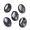 Natural Black Larvikite Cabochons, Oval, 25x18x7mm