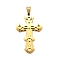 Cross 304 Stainless Steel Big Pendants, with 201 Stainless Steel Ice Pick Pinch Bails, Ion Plating(IP), Golden, 61.5x39.5x4.5mm, Hole: 12x6.5mm