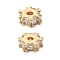 Brass Micro Pave Cubic Zirconia Beads, Cadmium Free & Nickel Free & Lead Free, Flat Round, Real 18K Gold Plated, 7.5x7x2.5mm, Hole: 1.6mm