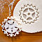 PP Plastic Cookie Cutters, Steampunk Gear, White, 75mm