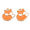 Rack Plating Alloy Pendants, with Enamel, Cadmium Free & Lead Free, Fox, Dark Orange, 19x18x2mm, Hole: 1.6mm