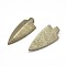 Arrowhead Natural Pyrite Pendants, 51~53x22~24x8~9mm, Hole: 1mm