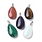Synthetic Gemstone Pendants, with Brass Finding, Teardrop, 35x20x7.5~9mm, Hole: 4x3.5mm