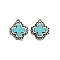 Synthetic Turquoise Pendants, with Tibetan Style Alloy Findings, Cross, 30x25.4mm
