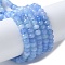Dyed Natural Malaysia Jade Rondelle Beads Strands, Faceted, Cornflower Blue, 4x2~3mm, Hole: 1mm, about 110~115pcs/strand, 14 inch