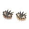 Brass Micro Pave Cubic Zirconia Pendants, Evil Eye, Golden, 19.5x19.5x4mm, Hole: 1.2mm