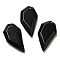 Natural Obsidian Pendants, Faceted Half Heart Charms, 27x14x5.5mm, Hole: 1.5mm