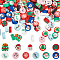 SUNNYCLUE 220Pcs 11 Styles Christmas Polymer Clay Beads 10mm Flat Spacer Beads Cute Santa Claus Xmas Disc Vinyl Loose Beads Bulk for Jewelry Making Bracelet Beading Kits Diy Craft Party Decor Supplies