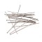 Tarnish Resistant 304 Stainless Steel Flat Head Pins, Stainless Steel Color, 40x0.6mm, 22 Gauge, Head: 1.5mm
