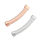 2Pcs 2 Styles 304 Stainless Steel Tube Beads, Mixed Color, 1pc/style