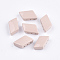 Spray Painted Alloy Multi-Strand Links, For Tile Elastic Bracelets Making, Quadrangle, Misty Rose, 16x8x5mm, Hole: 1mm