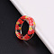 Transparent Resin Finger Rings, Mushroom, Red, Inner Diameter: 16mm