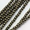 Natural Pyrite Beads Strands, Round, 3mm, Hole: 0.5mm, about 125~130pcs/strand, 15 inch