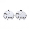 Tarnish Resistant 201 Stainless Steel Charms, Laser Cut, Elephant, Stainless Steel Color, 15x15x1mm, Hole: 0.9mm