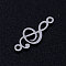 Tarnish Resistant 201 Stainless Steel Links connectors, Treble Clef, Stainless Steel Color, 18.5x7x1mm, Hole: 1.2mm